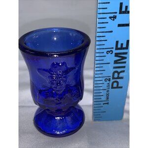 Vtg Boyd Hopalong Cassidy Cobalt Signed Toothpick Holder Shot Glass and Paperwor
